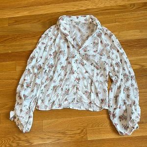 Flowered Blouse Top